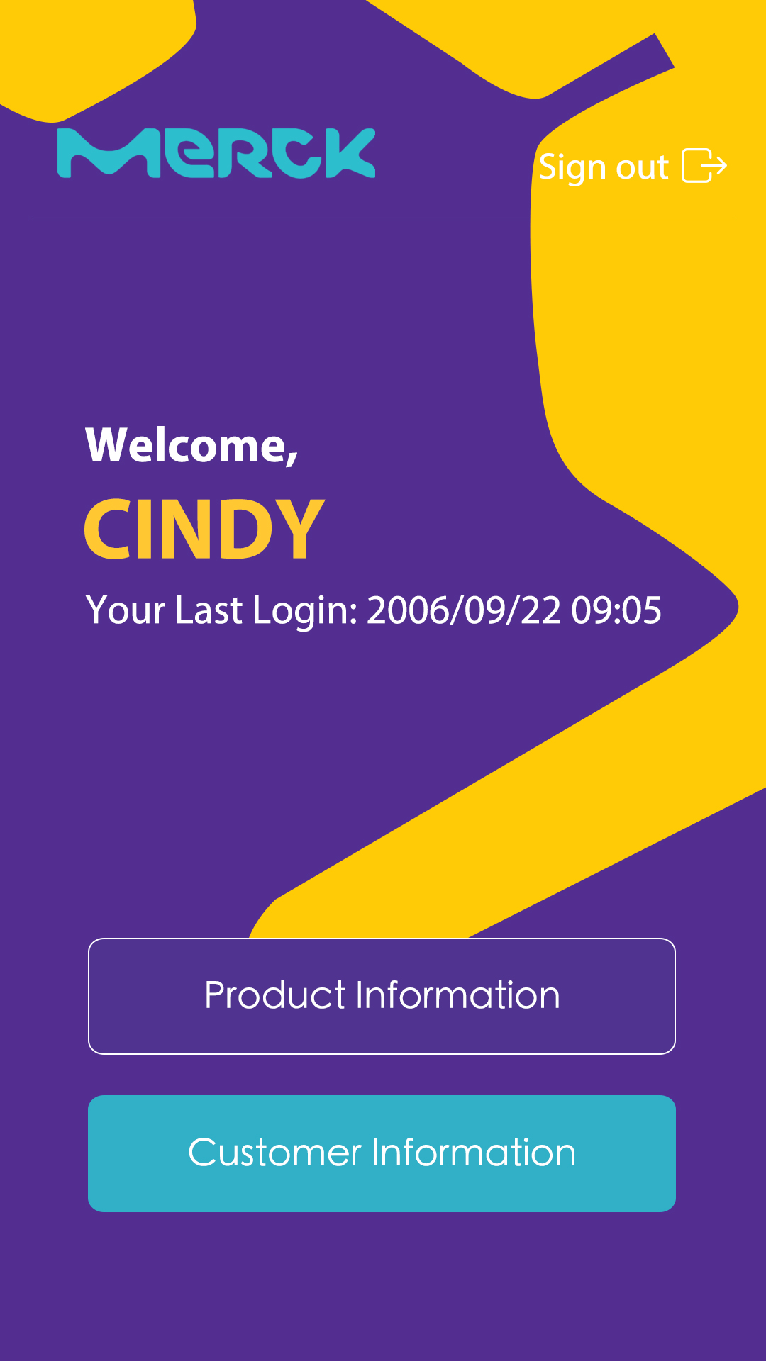 MERCK app interface variation