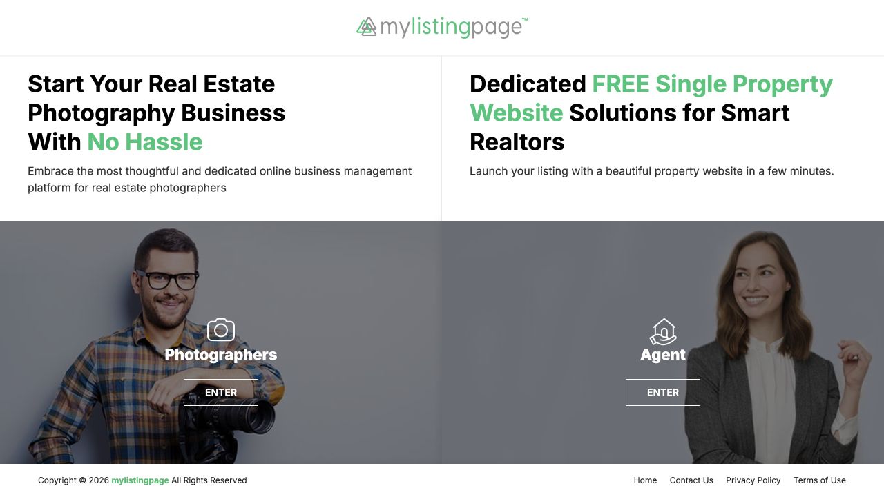 MyListingPage homepage entry sections