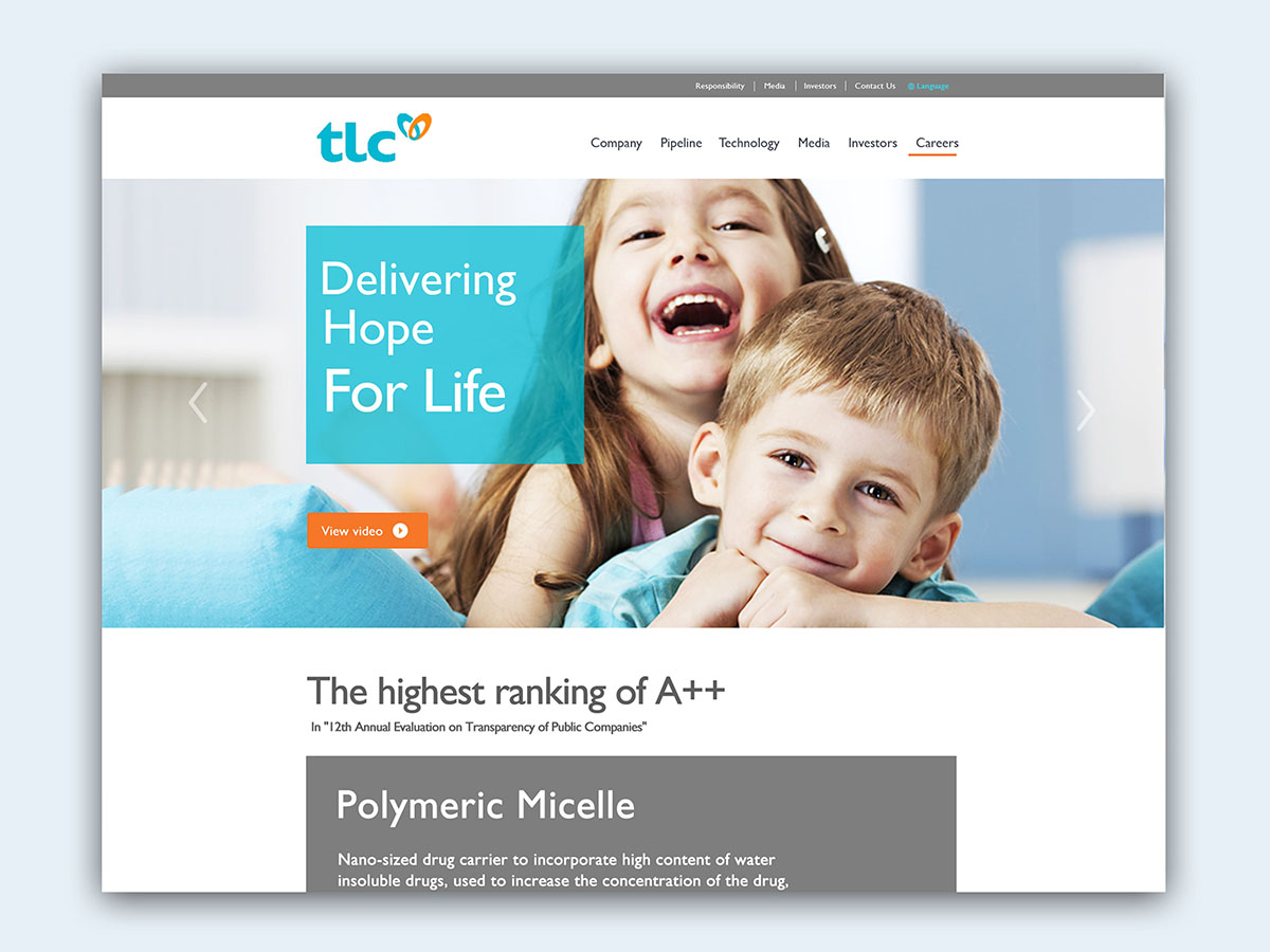 TLC Limited website visual design